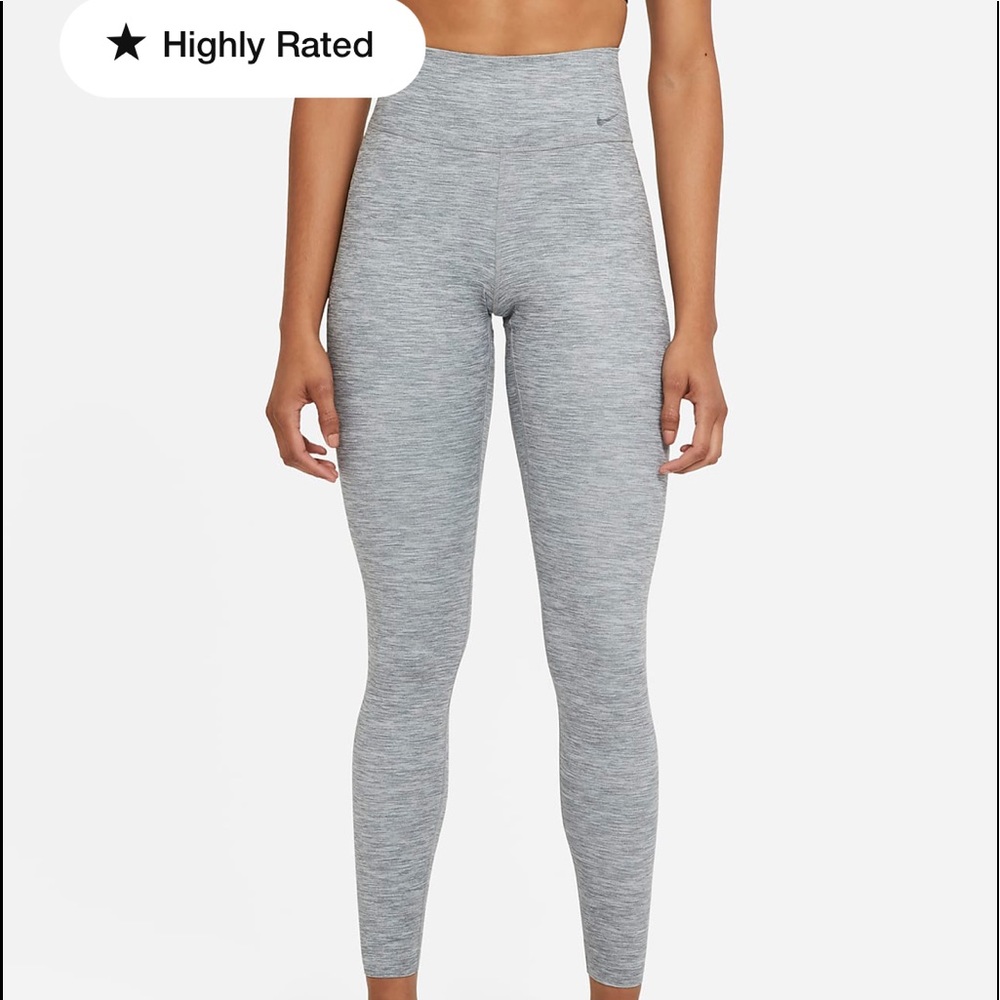 Nike One Luxe mid-rise right in Heathered gray, size M, NWT